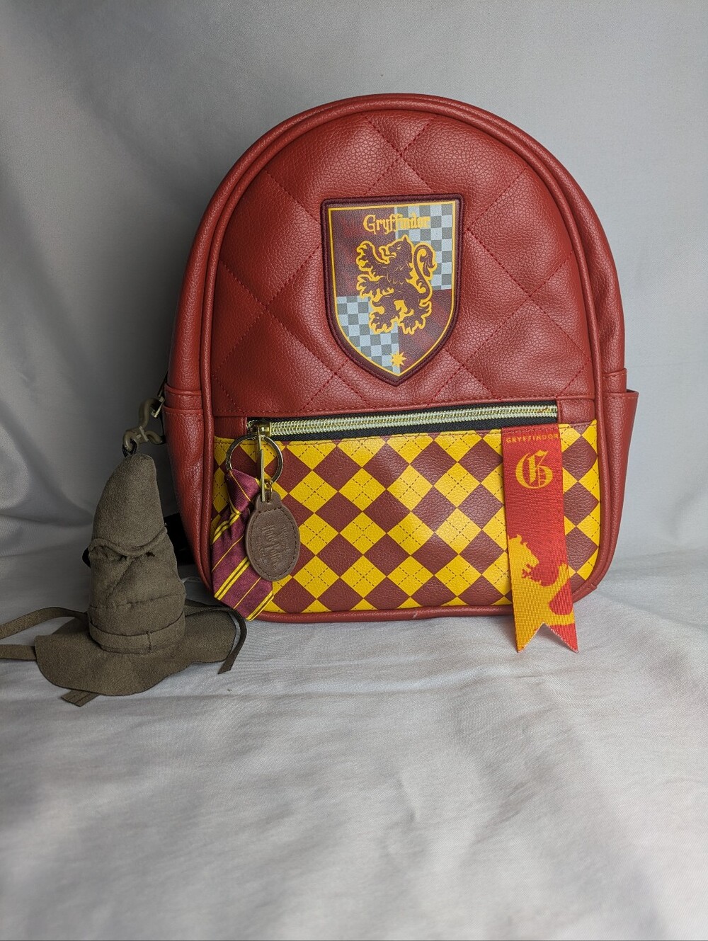 Official Harry Potter Gryffindor Mini Backpack with Sorting Hat & Tie Keychain